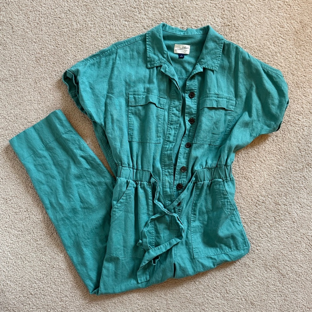 Target Teal Button-Front Jumpsuit